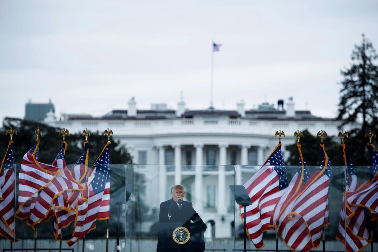 Image: President Donald Trump speaks to supporters from The Ellipse near the White House