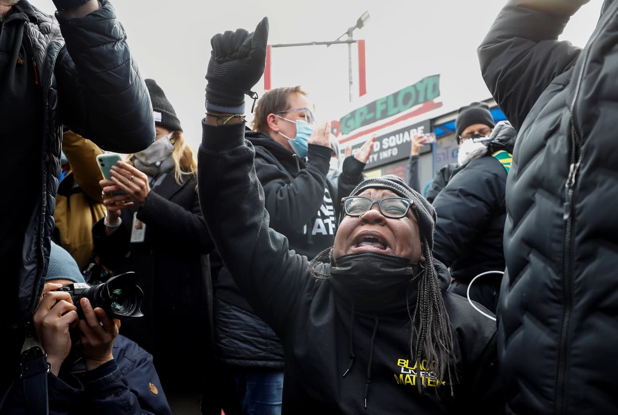 Image: Reaction to the verdict in the trial of former Minneapolis police Officer Derek Chauvin