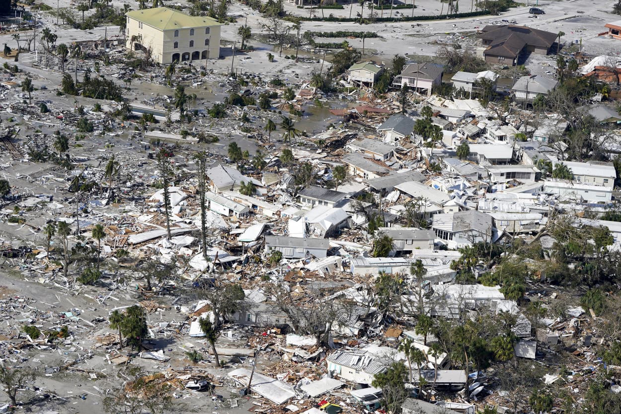 Hurricane Ian aftermath, homes houses destroyed, property destruction