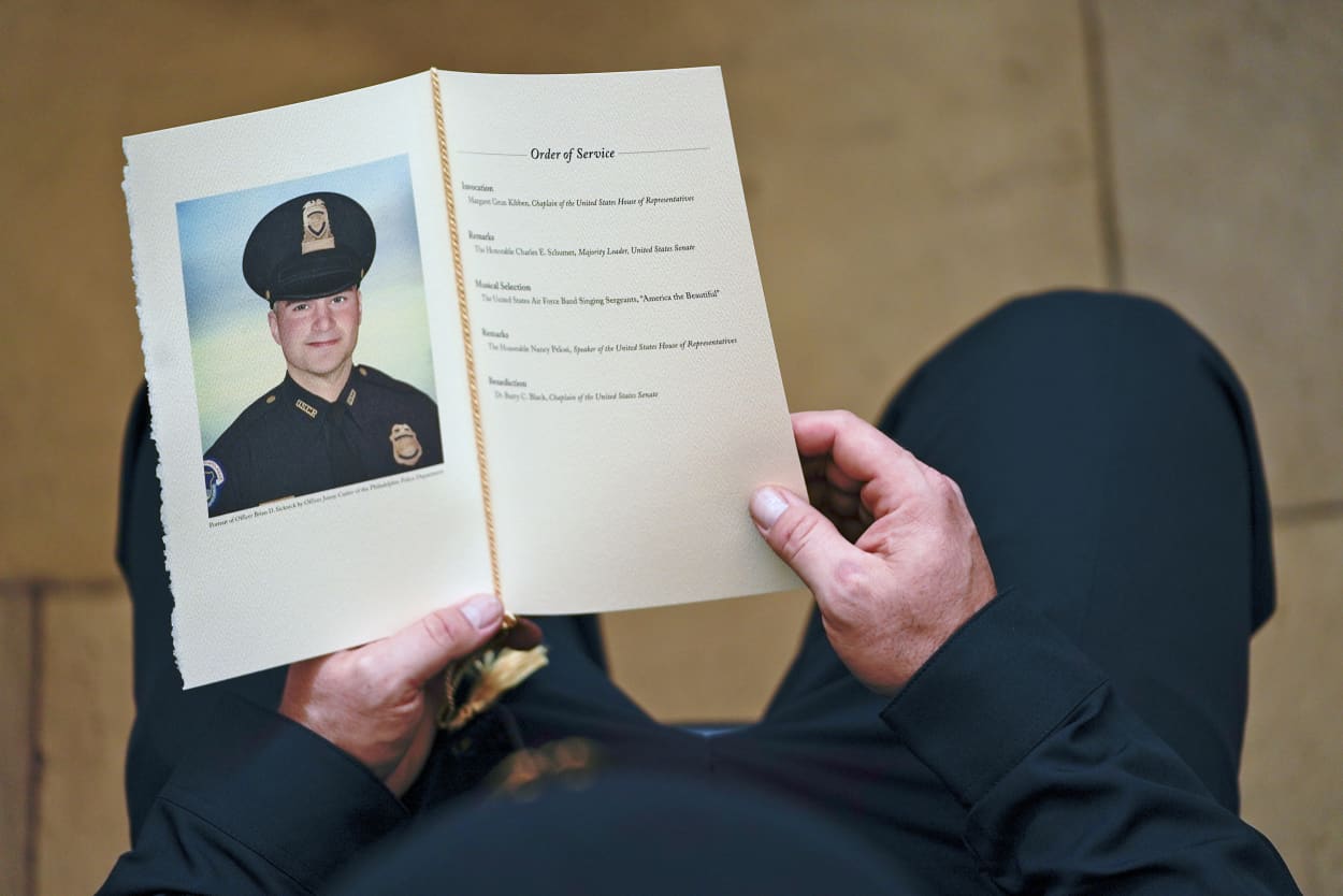 Capitol Police Officer Brian Sicknick Lies In Honor At U.S. Capitol