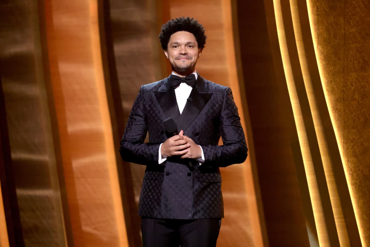 Host Trevor Noah at the 2022 Grammy Awards.