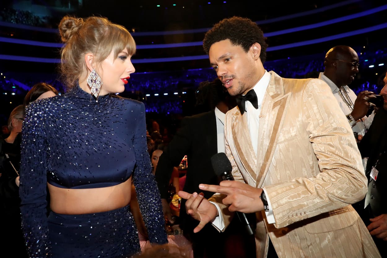 Taylor Swift talks with Host Trevor Noah.