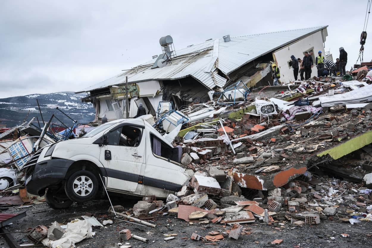 Search and rescue efforts continue in Gaziantep, Turkey, on Feb. 6, 2023. 