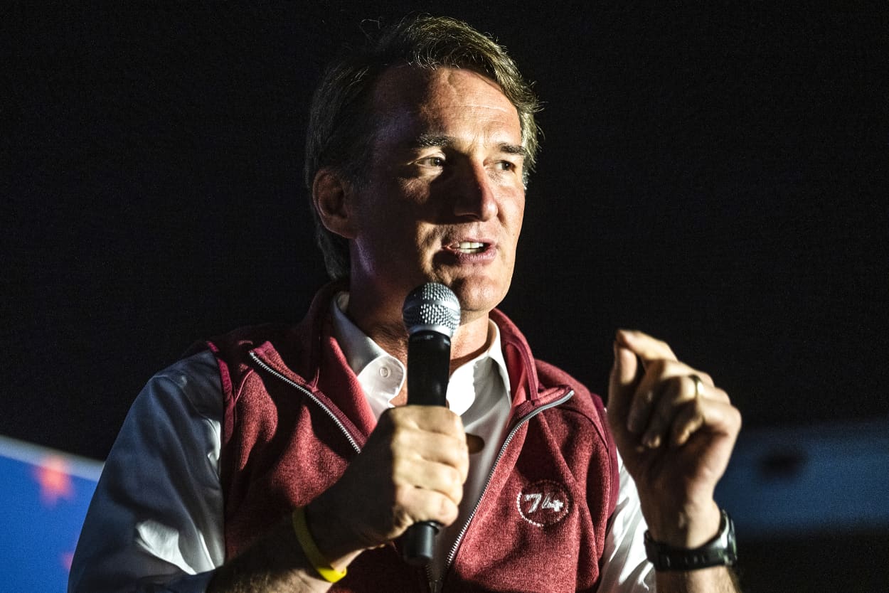 Virginia Gov. Glenn Youngkin speaks during an early vote rally on Nov. 1, 2022.