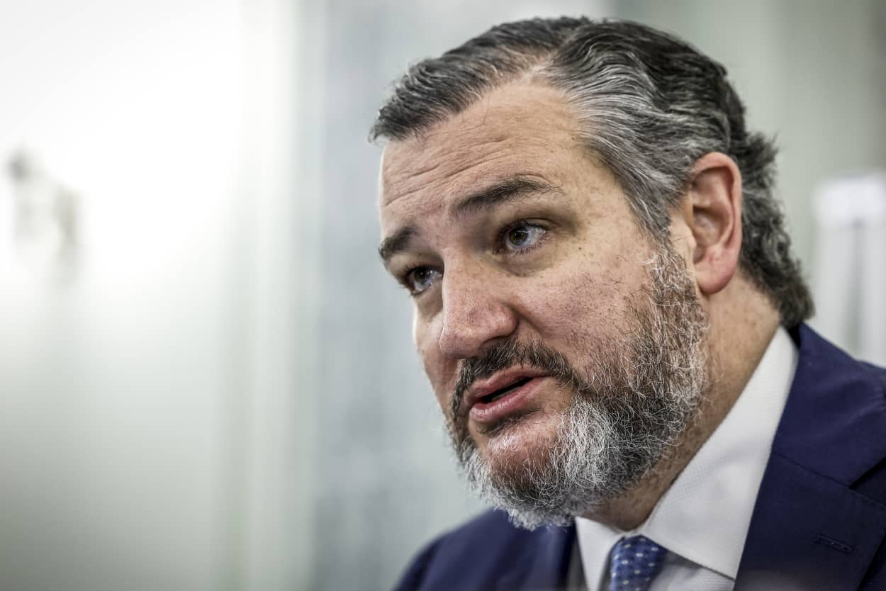 Image: Ranking Member Ted Cruz, R-Texas, speaks at a hearing with the Senate Commerce, Science and Transportation Committee on Capitol Hill on March 1, 2023.