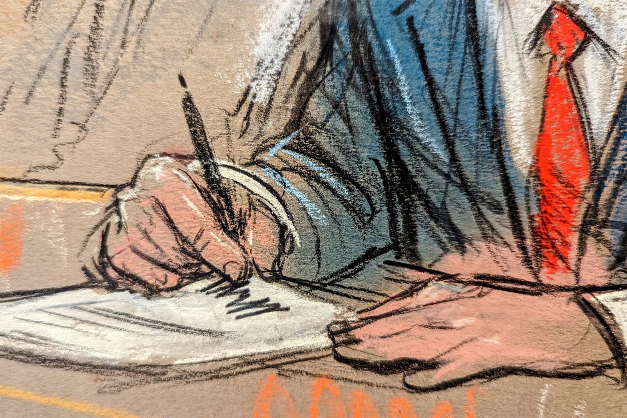 Former President Donald Trump in court at the Wilkie D. Ferguson Jr. United States Federal Courthouse in Miami, on June 13, 2023.