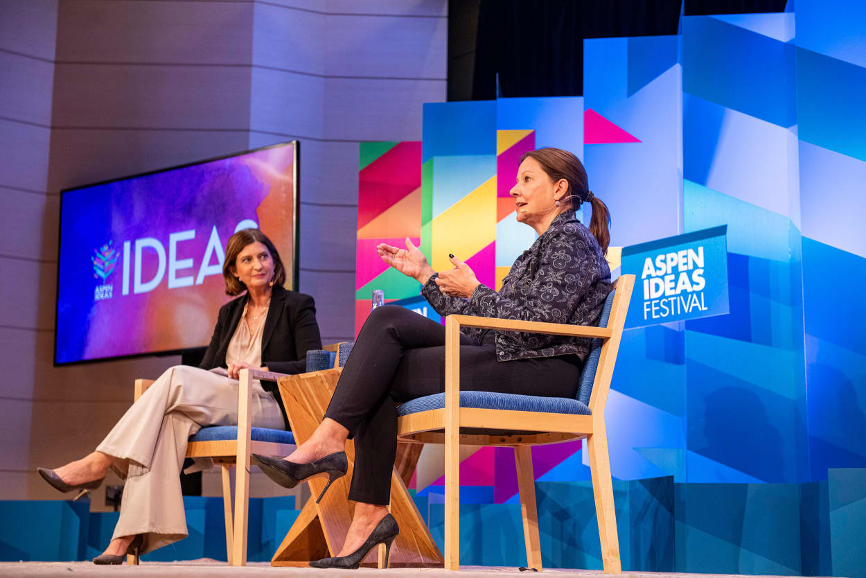 Rebecca Blumenstein interviews Mary Barra at Aspen Ideas Festival in Aspen, Colo. on Monday, June 26, 2023.