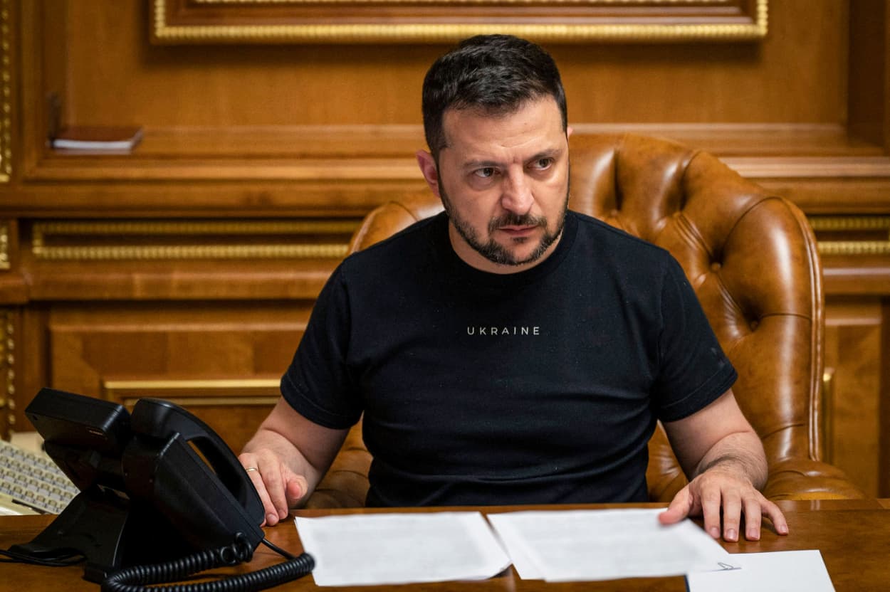 Ukrainian President Volodymyr Zelenskyy in Kyiv on June 19, 2023.