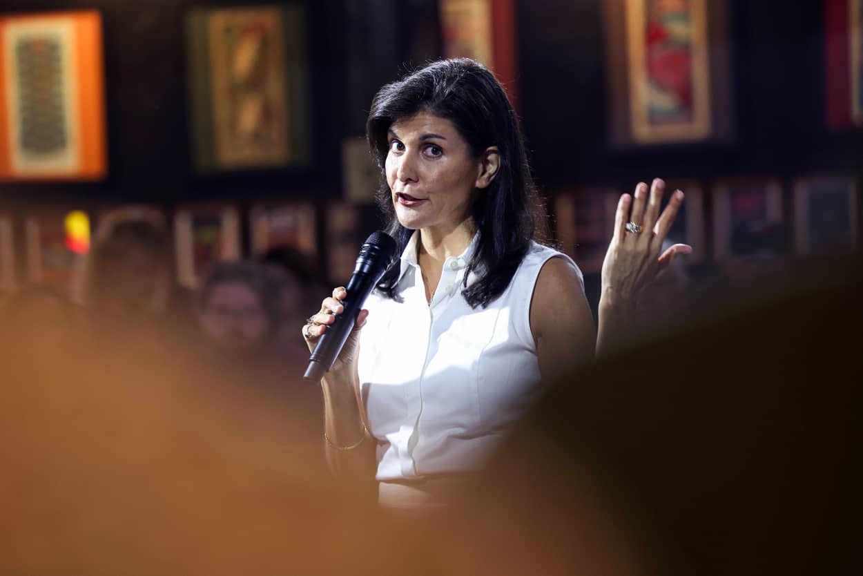 Former South Carolina Gov. Nikki Haley in Iowa City, Iowa, on July 29, 2023.