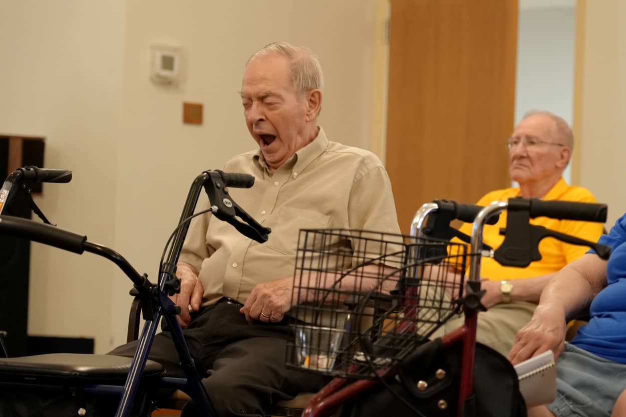 Image: Edmond Mertzenich yawns.