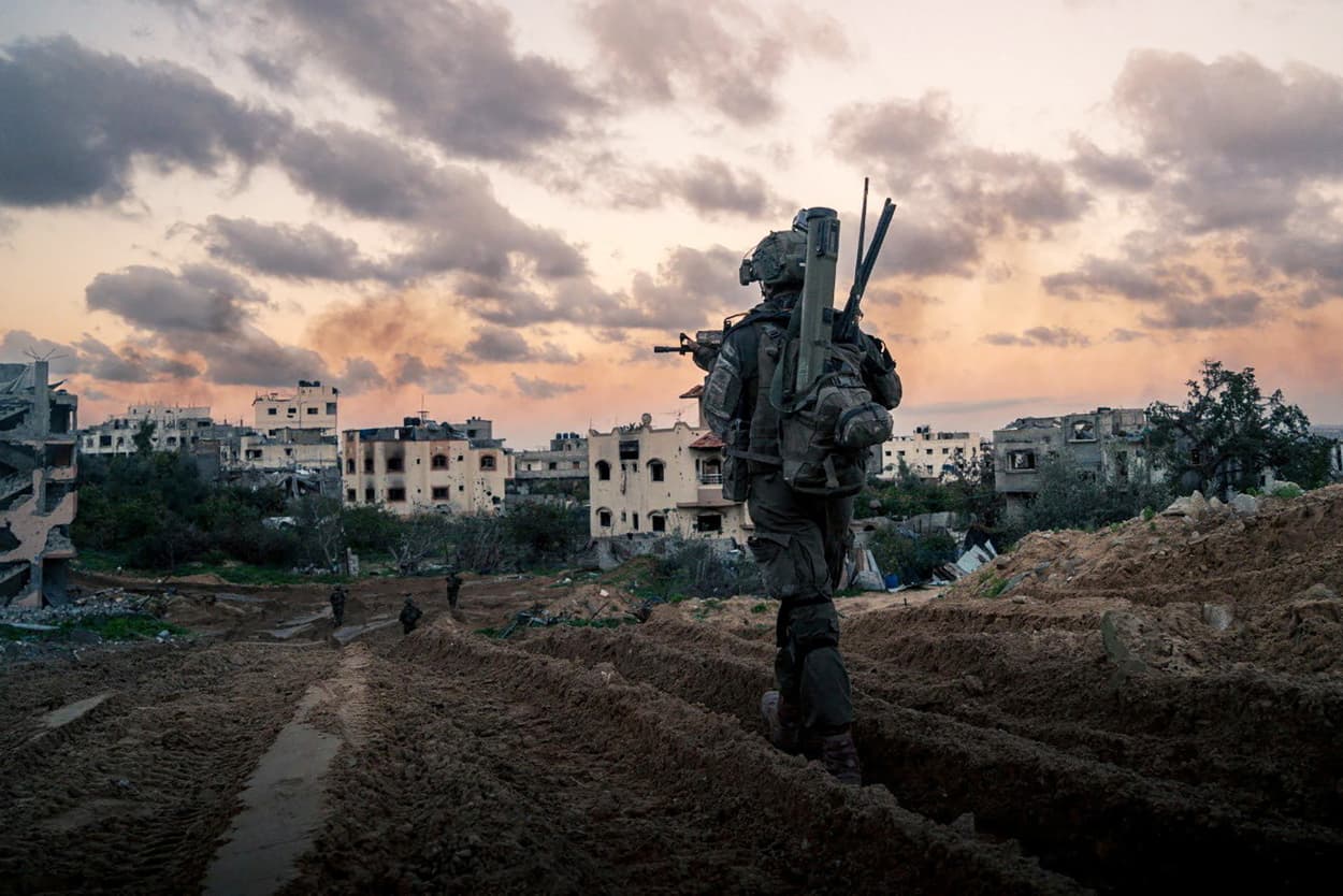 Israeli soldiers operate in the Gaza Strip