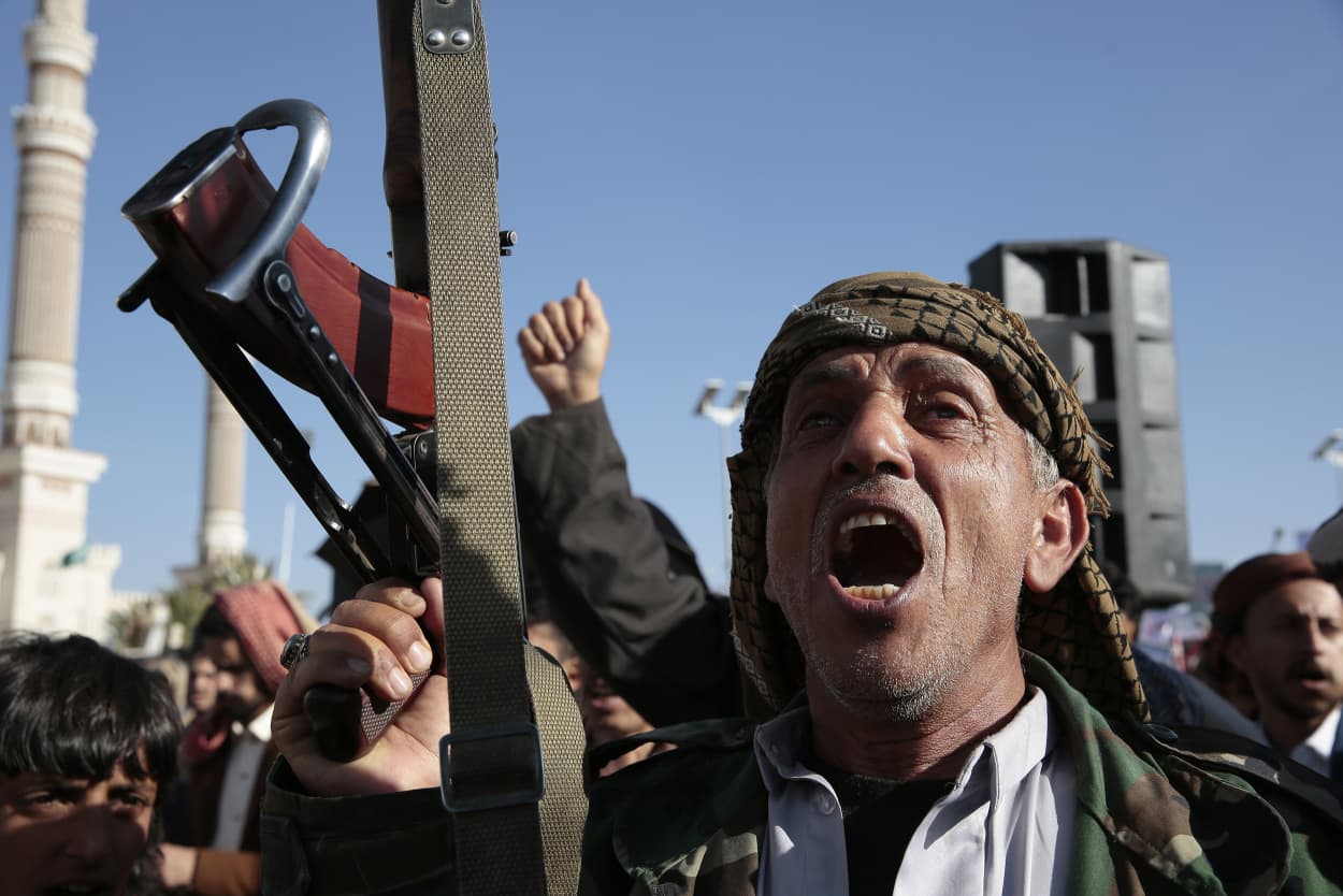 Houthi supporters in Yemen