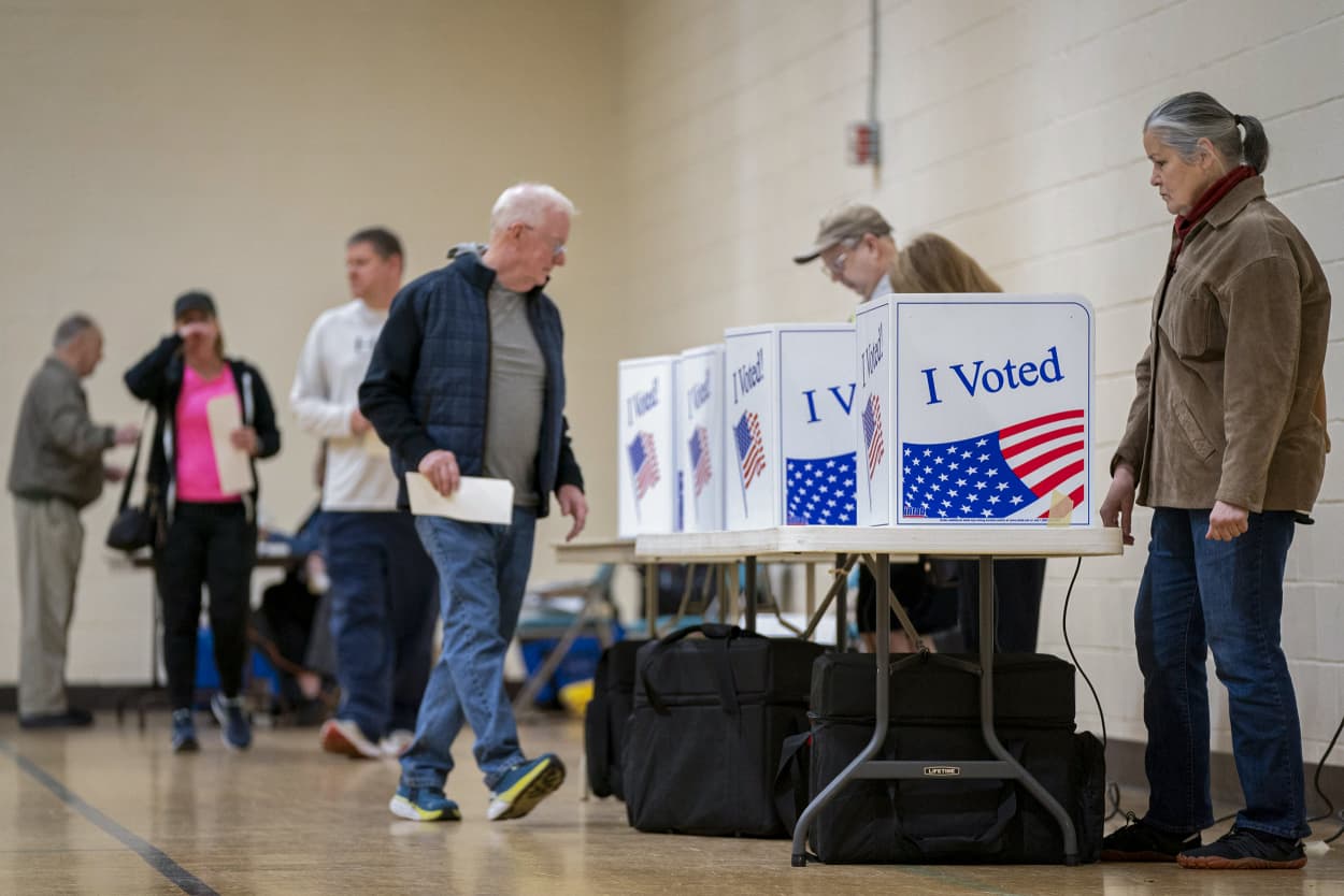 People vote during the South Carolina Republican presidential primary.