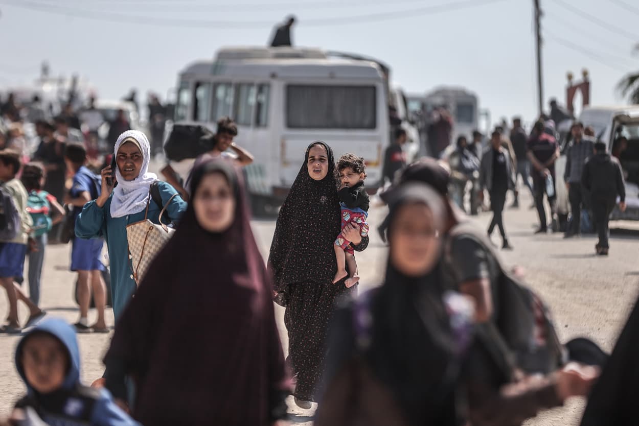 Displaced Palestinians in Gaza