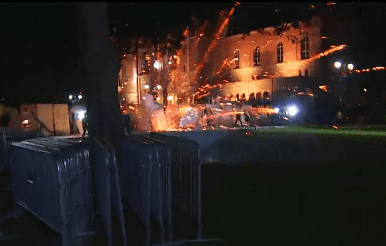 UCLA Protests Fireworks