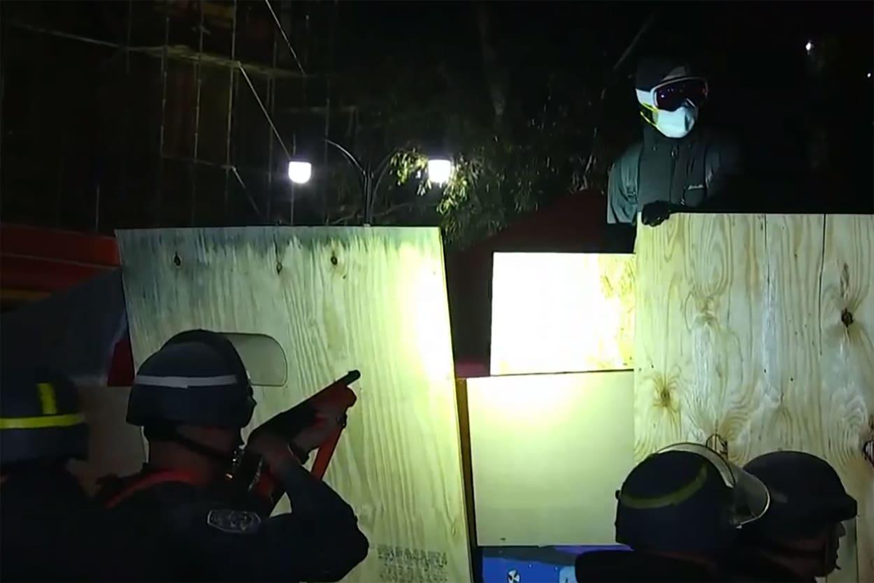 UCLA protesters clash with police officers