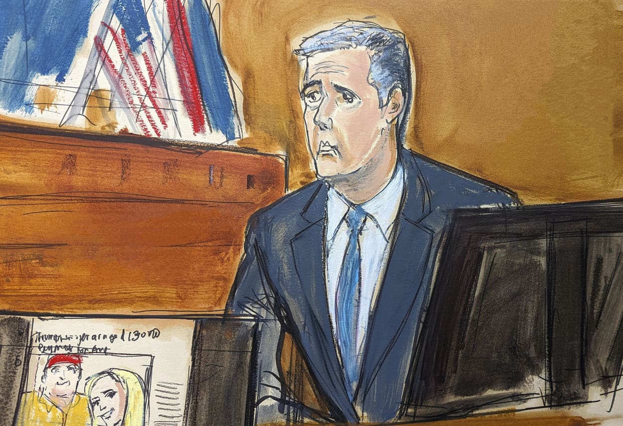 Michael Cohen in courtroom sketch