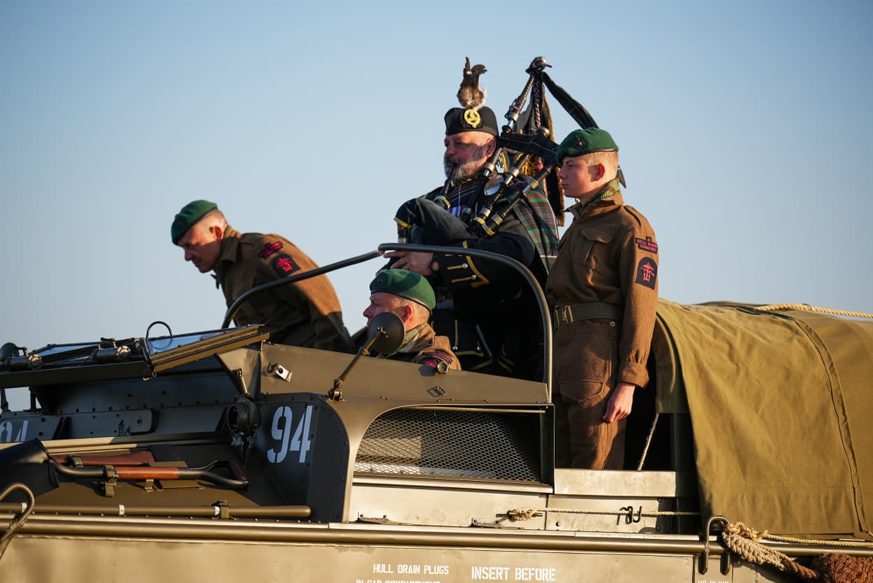 A Lone Piper Marks The 80th Anniversary Of D-Day In Normandy