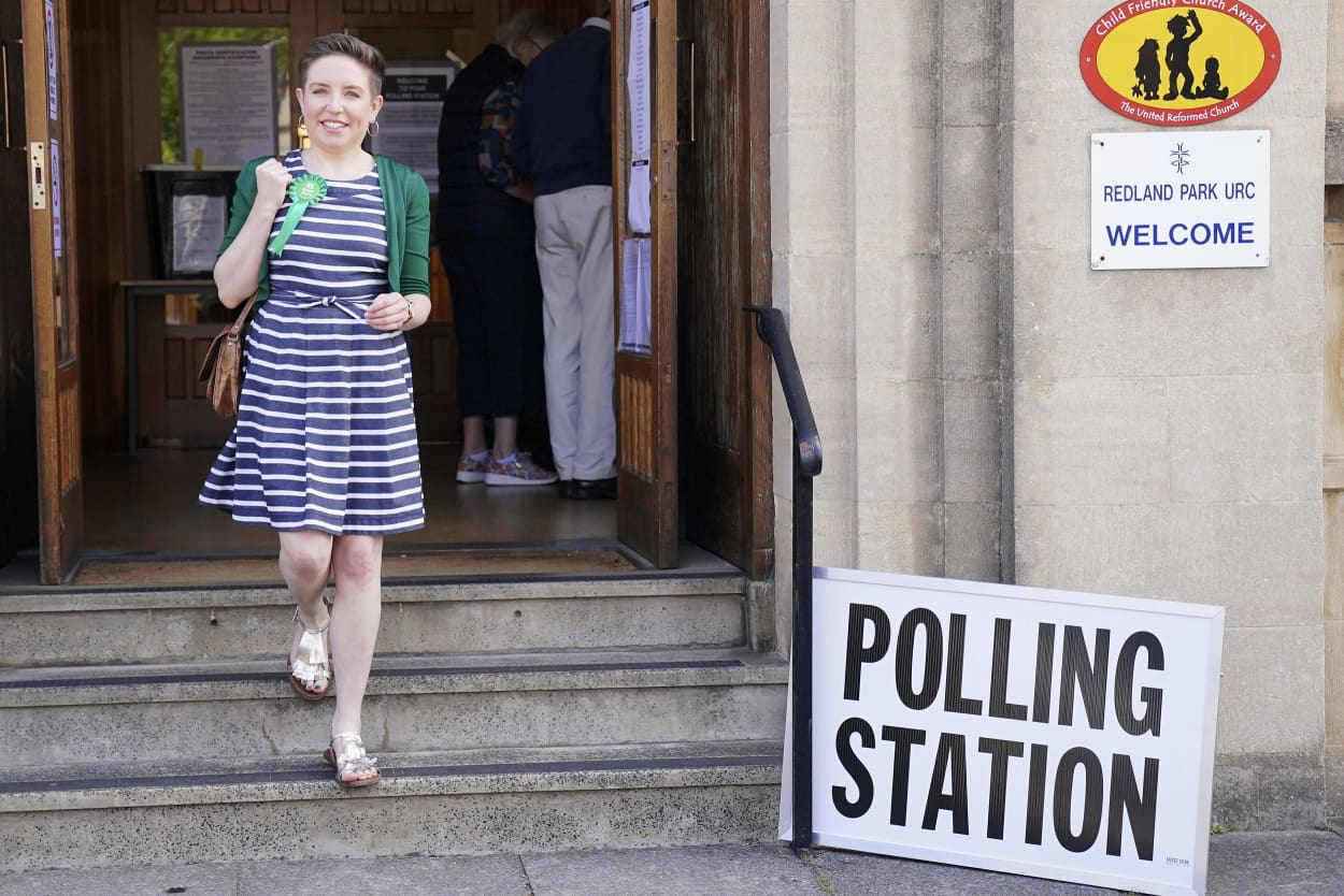 Green Party co-leader Carla Denyer after casting her vote in in Bristol, England on July 4, 2024.