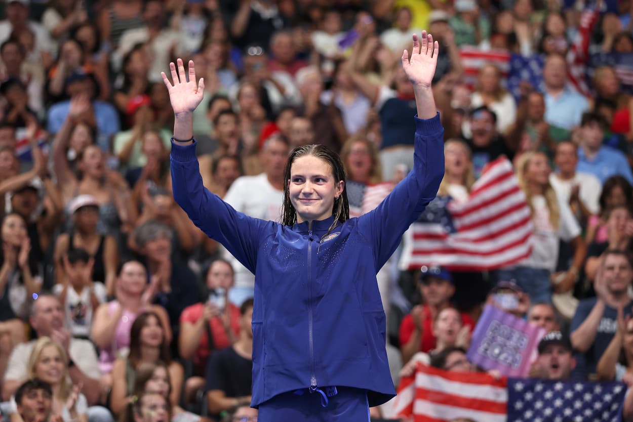 Image: Swimming - Olympic Games Paris 2024: Day 3 katie grimes