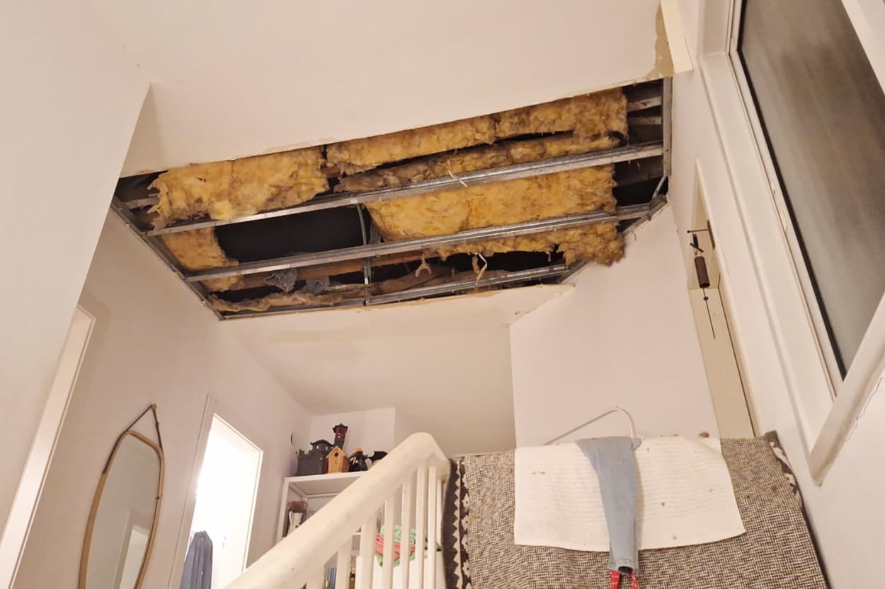 Images of damage within residents' homes in Hod HaSharon, Israel following the Iranian attack on Oct. 1, 2024.