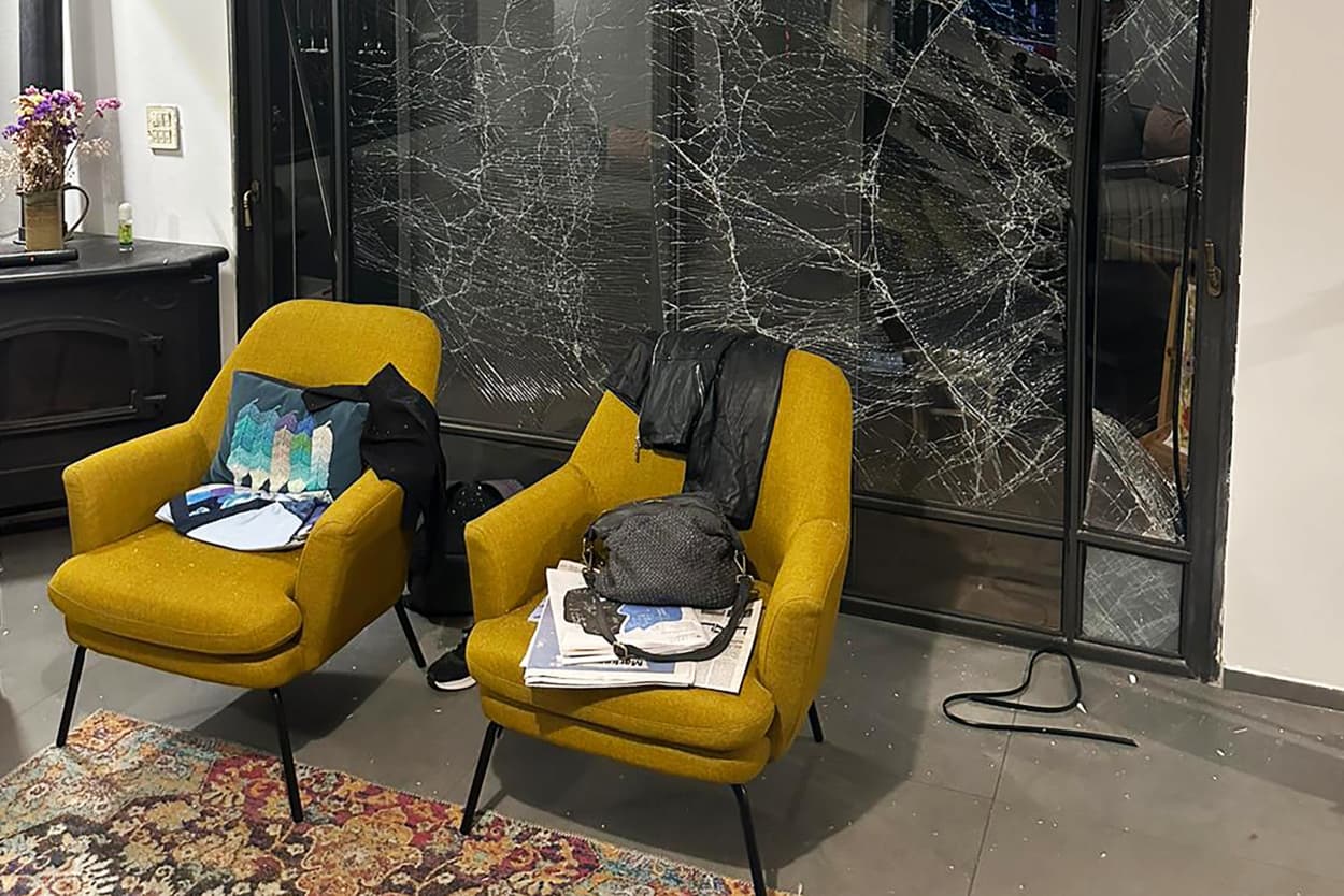 Images of damage within residents' homes in Hod HaSharon, Israel following the Iranian attack on Oct. 1, 2024.