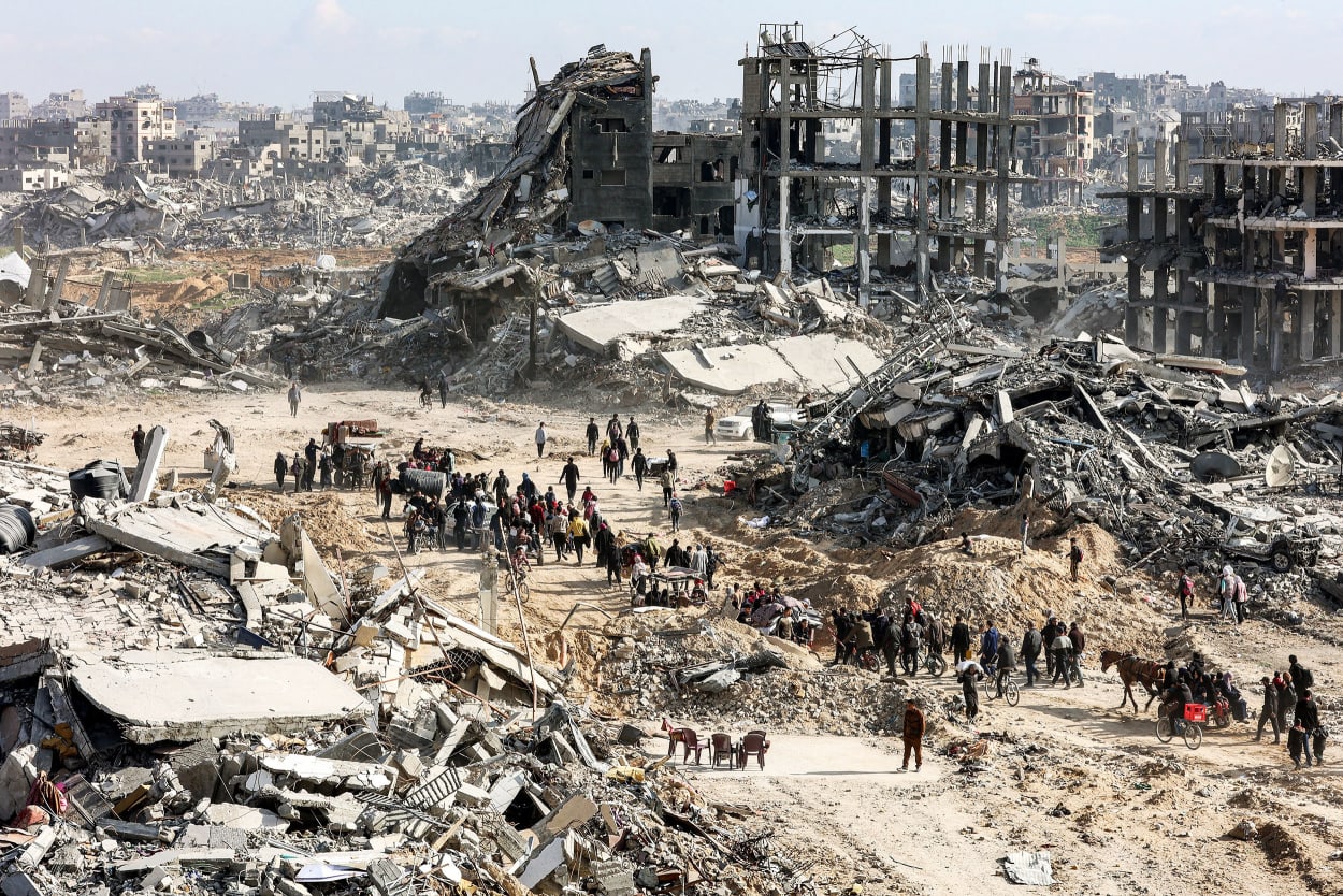 Collapsed buildings in Jabalia, northern Gaza