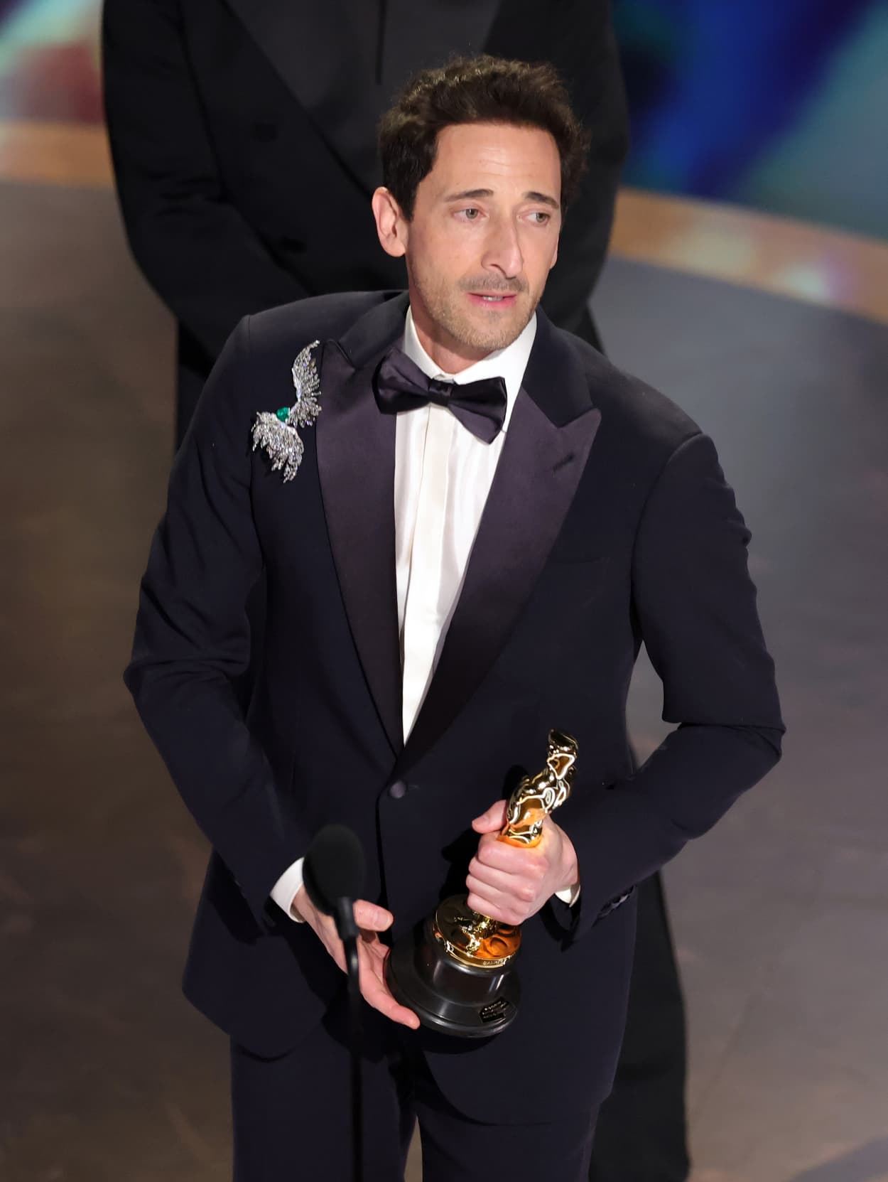 Adrien Brody accepts the Best Actor award for "The Brutalist."