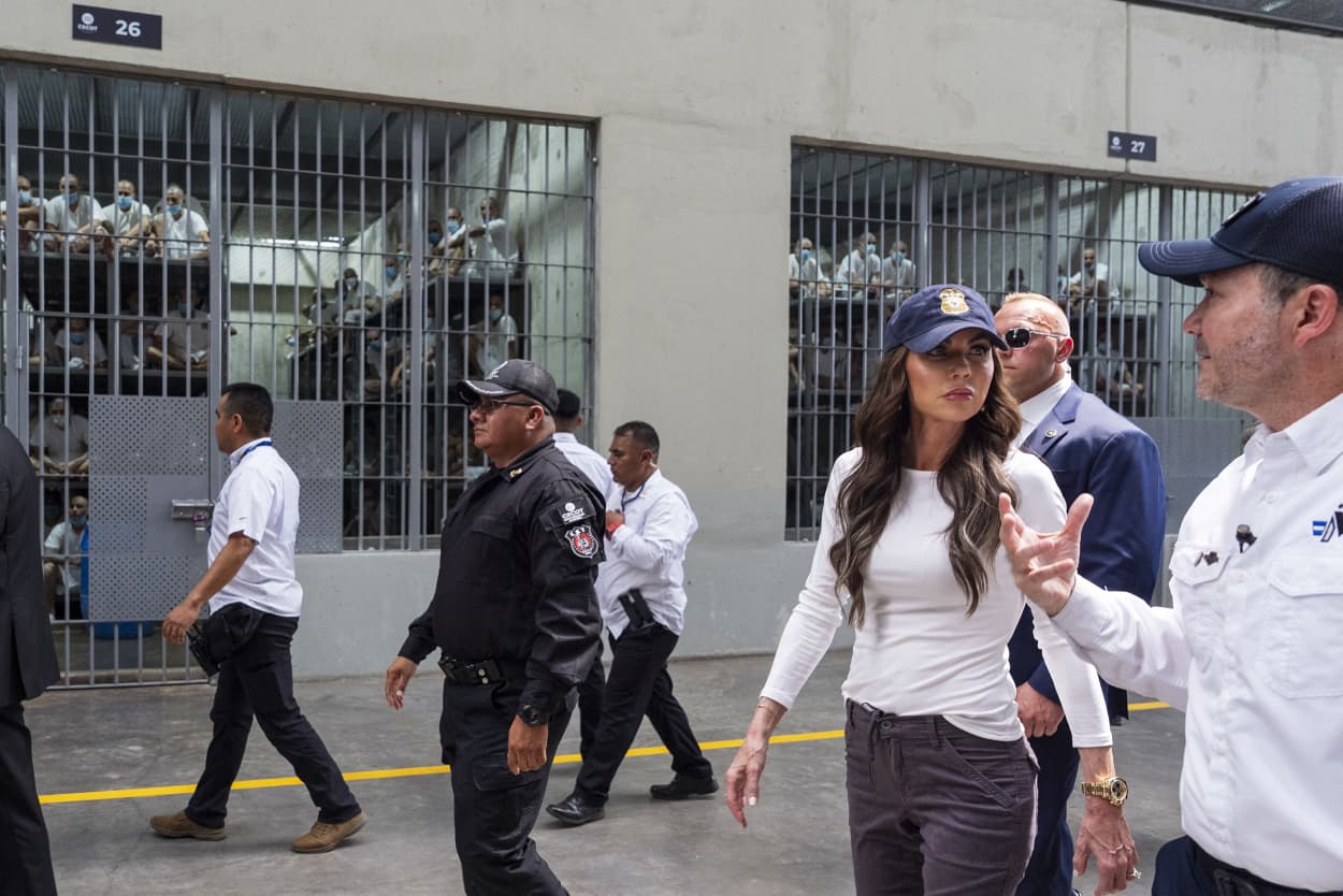 Kristi Noem tours the Terrorist Confinement Center in Tecoluca, El Salvador