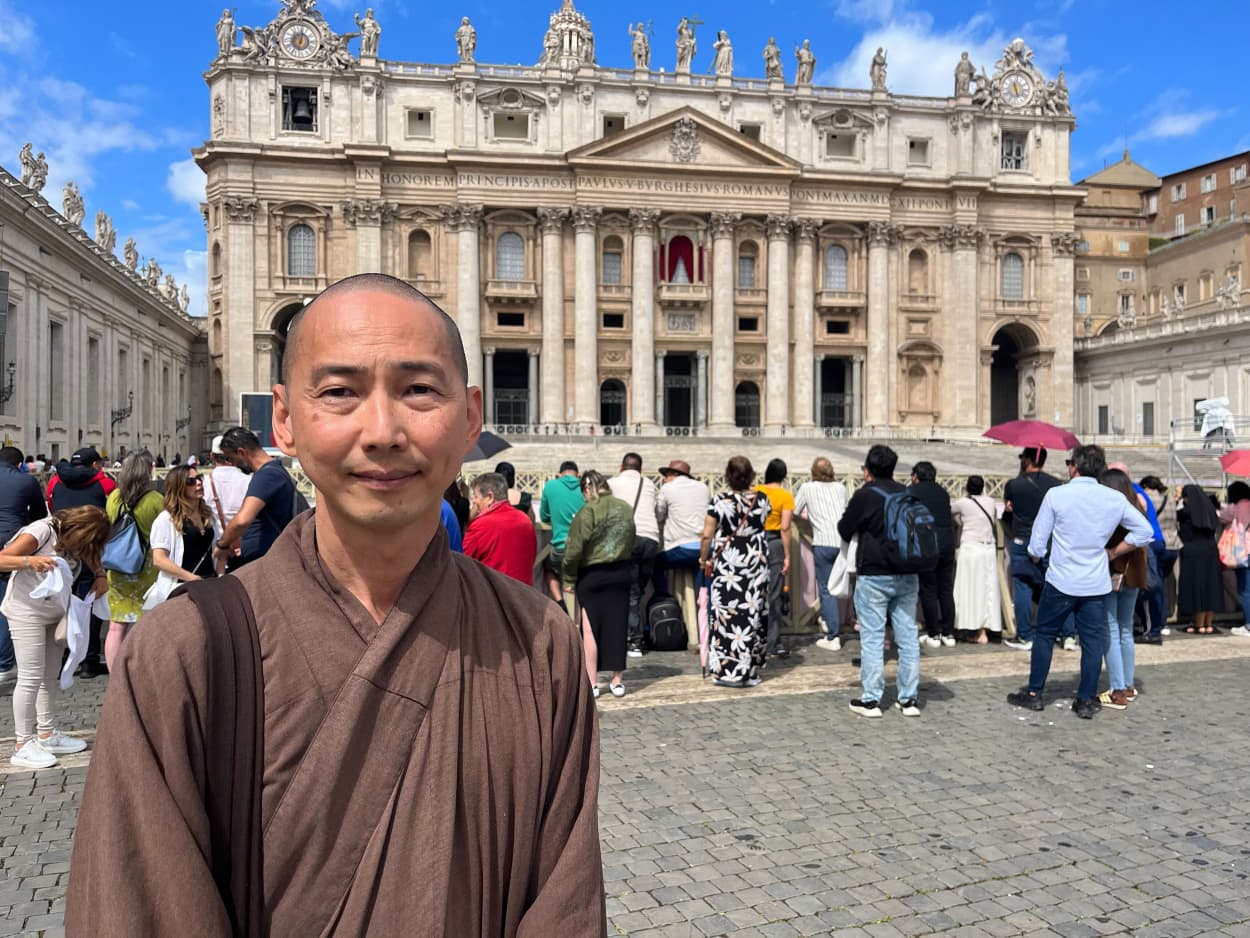 “As a Buddhist I really admired his work during his lifetime, his approach to humanity rather than just catholic doctrine,” the monk said.