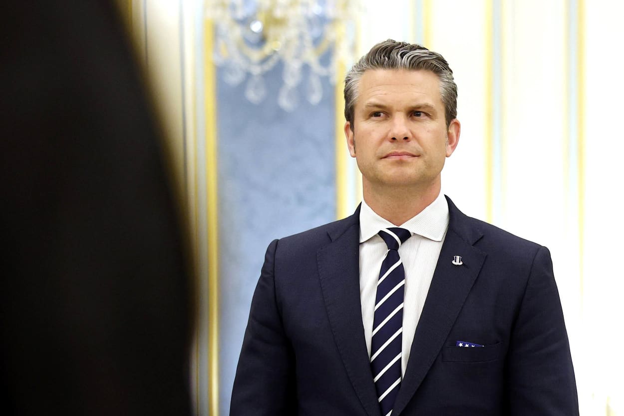 Secretary of Defense Pete Hegseth attends a coffee ceremony at the Saudi Royal Court