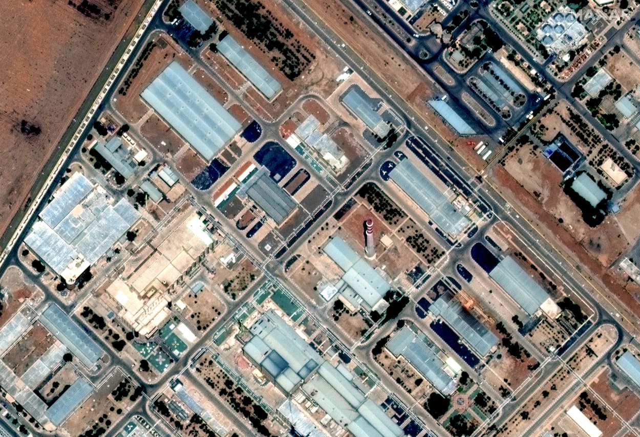 Satellite image of a nuclear enrichment facility.