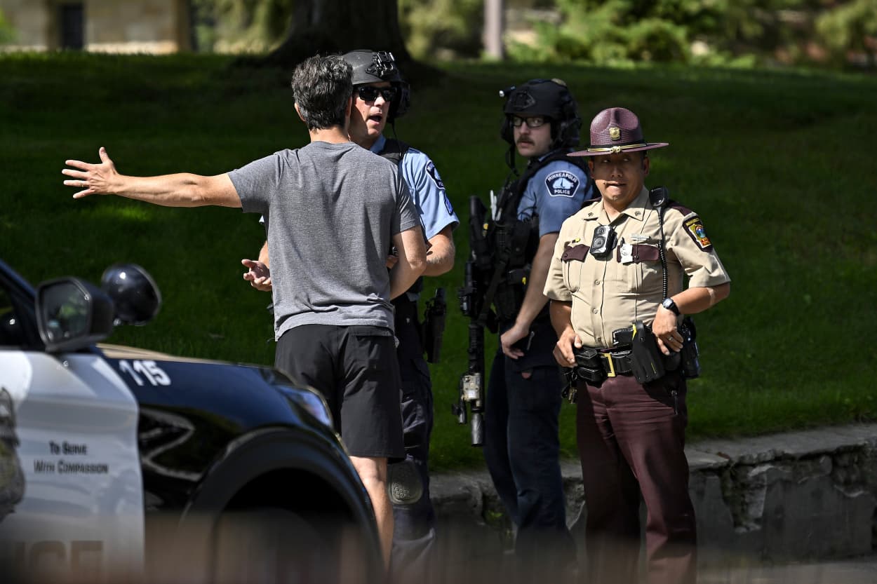 Law enforcement at the scene.