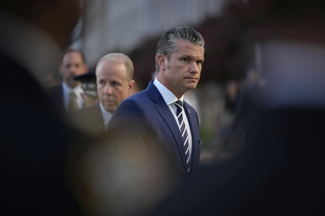 Secretary of War Pete Hegseth arrives at the Pentagon to commemorate the 24th anniversary of the 9/11 terror attacks on September 11, 2025 in Arlington, Va.