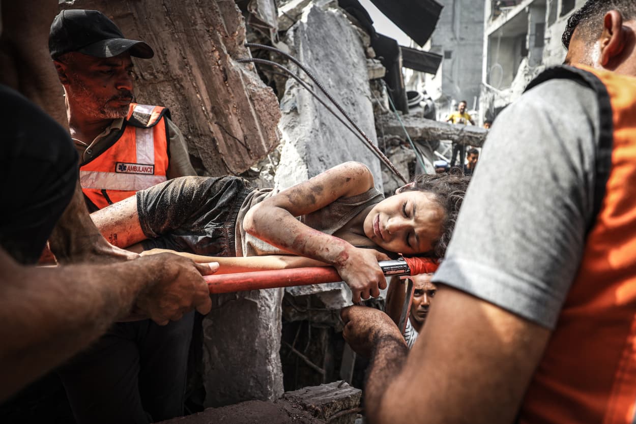 11-year-old Palestinian Marah rescued alive after an Israeli attack in Gaza