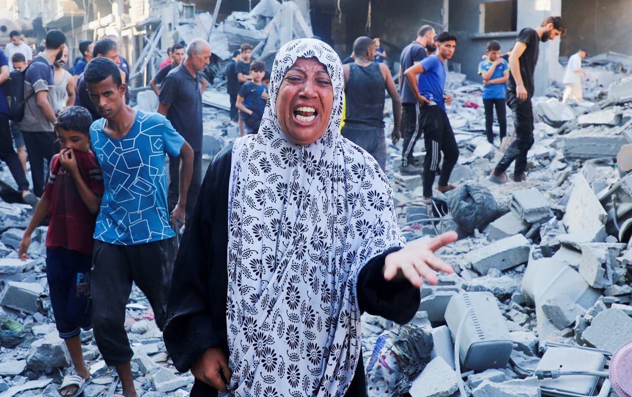 Aftermath of an overnight Israeli strike on a house, in Gaza City