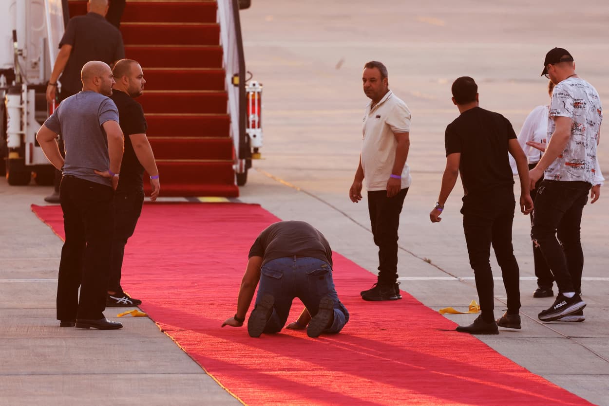 Trump is passing through Israel, addressing parliament and meeting with hostage families before heading to Egypt's Sharm El-Sheikh for a major peace summit, where a "document ending the war in the Gaza Strip" is expected to be signed.