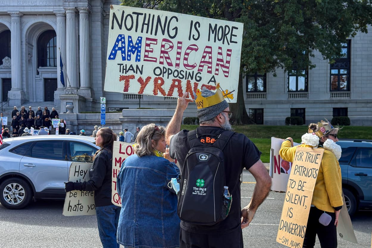 Protest in Hartford Capitol.