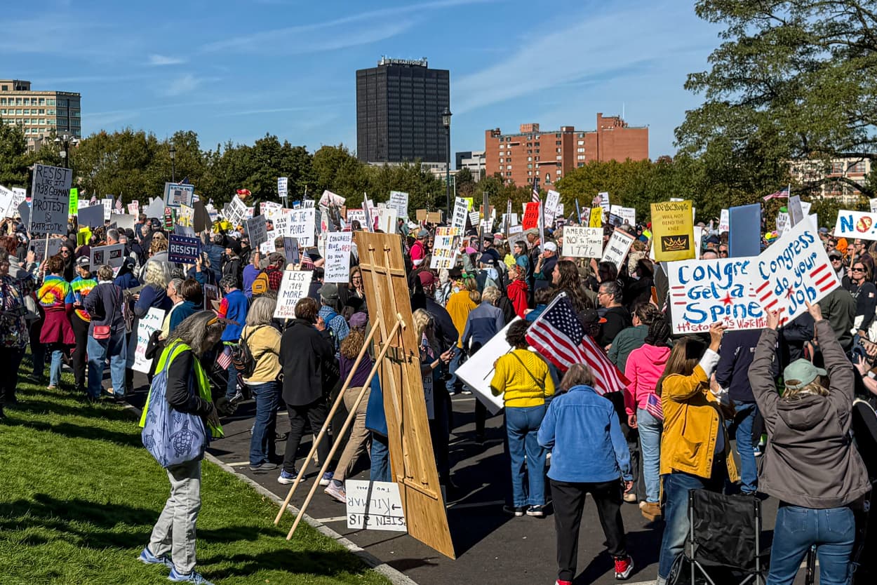 Protest in Hartford Capitol.