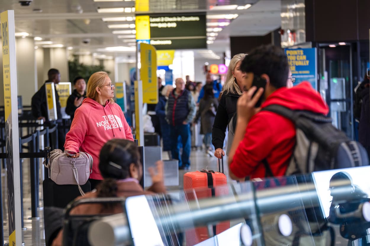 Travelers at the ariport.