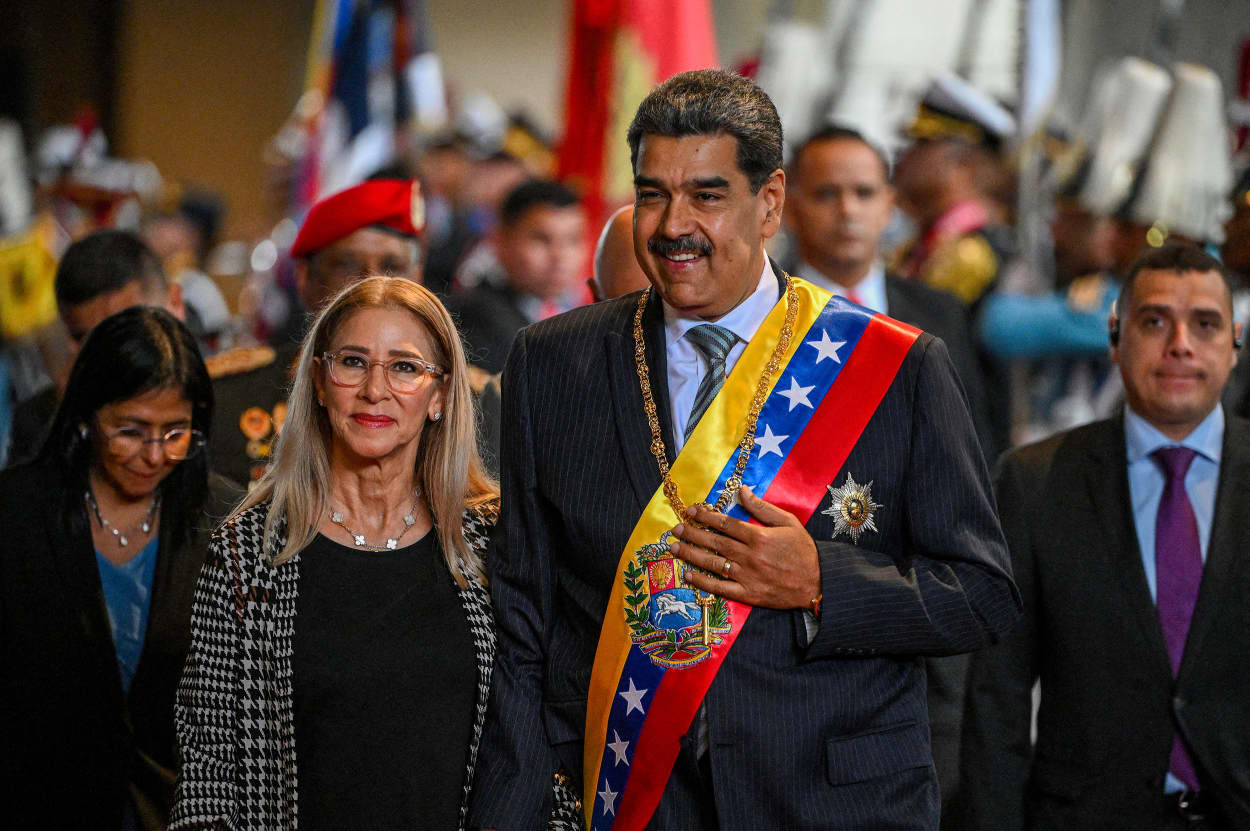 Venezuela's President Nicolas Maduro and his wife Cilia Flores.