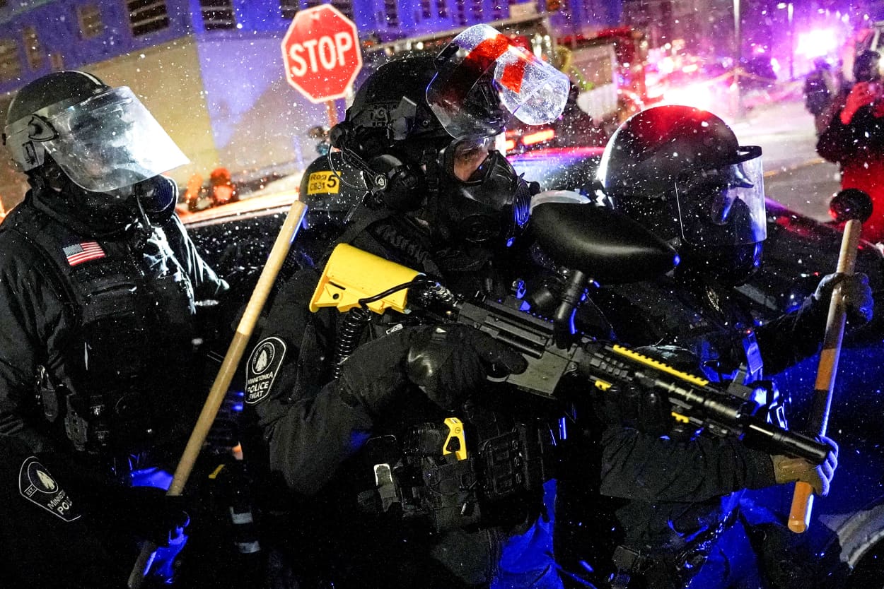 Protest outside the hotel where Bovino, who has been removed from his role, is reportedly staying, in Maple Grove