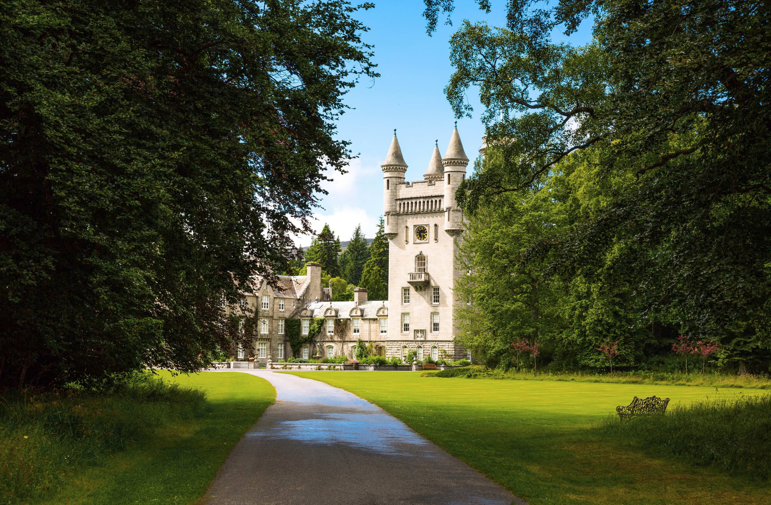Aberdeenshire. Scotland. The Balmoral castle. summer residence of the British Royal Family.