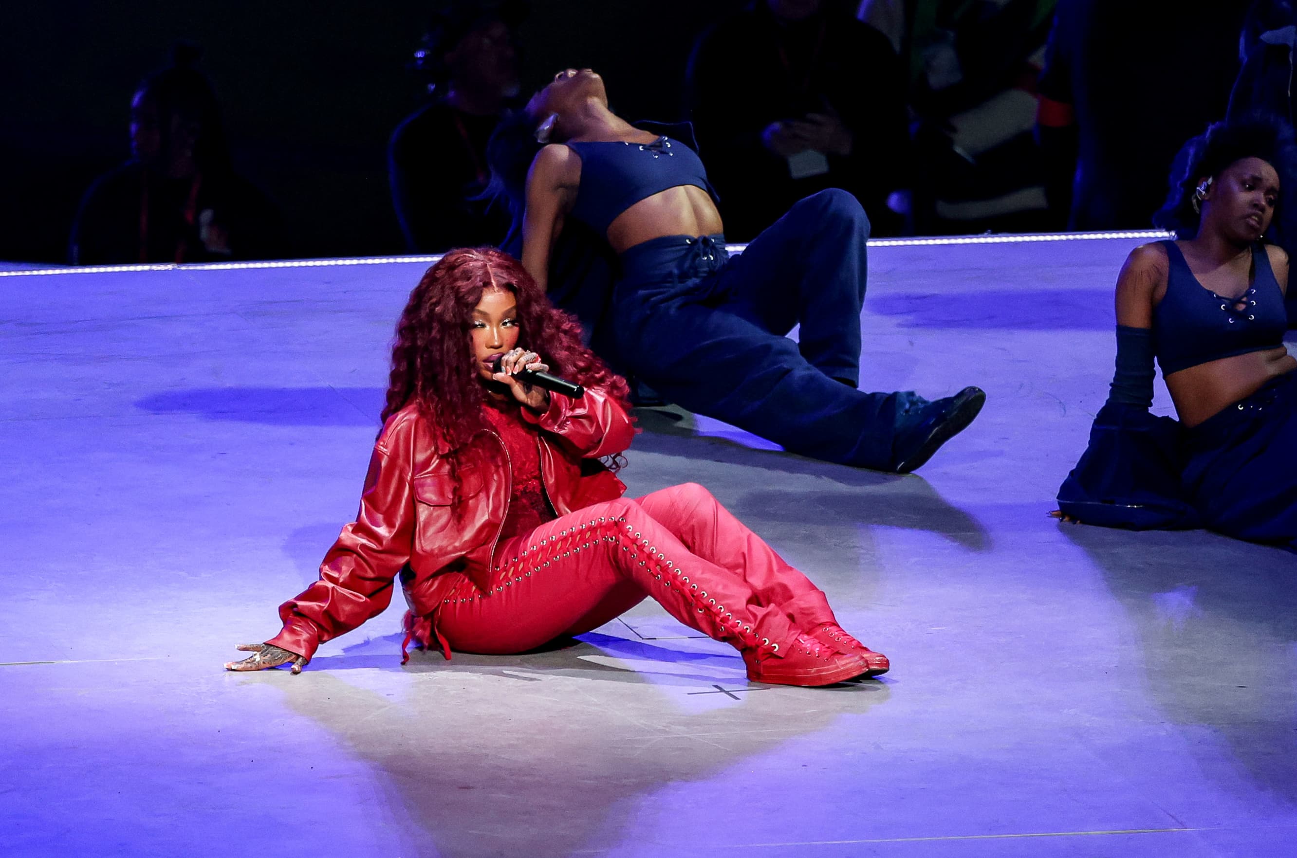 SZA performs at Apple Music Halftime Show.