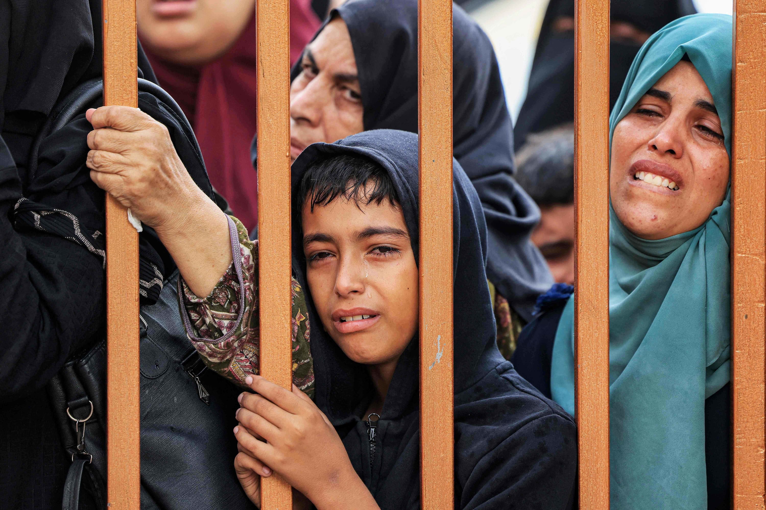 Mourners in Khan Younis, Gaza