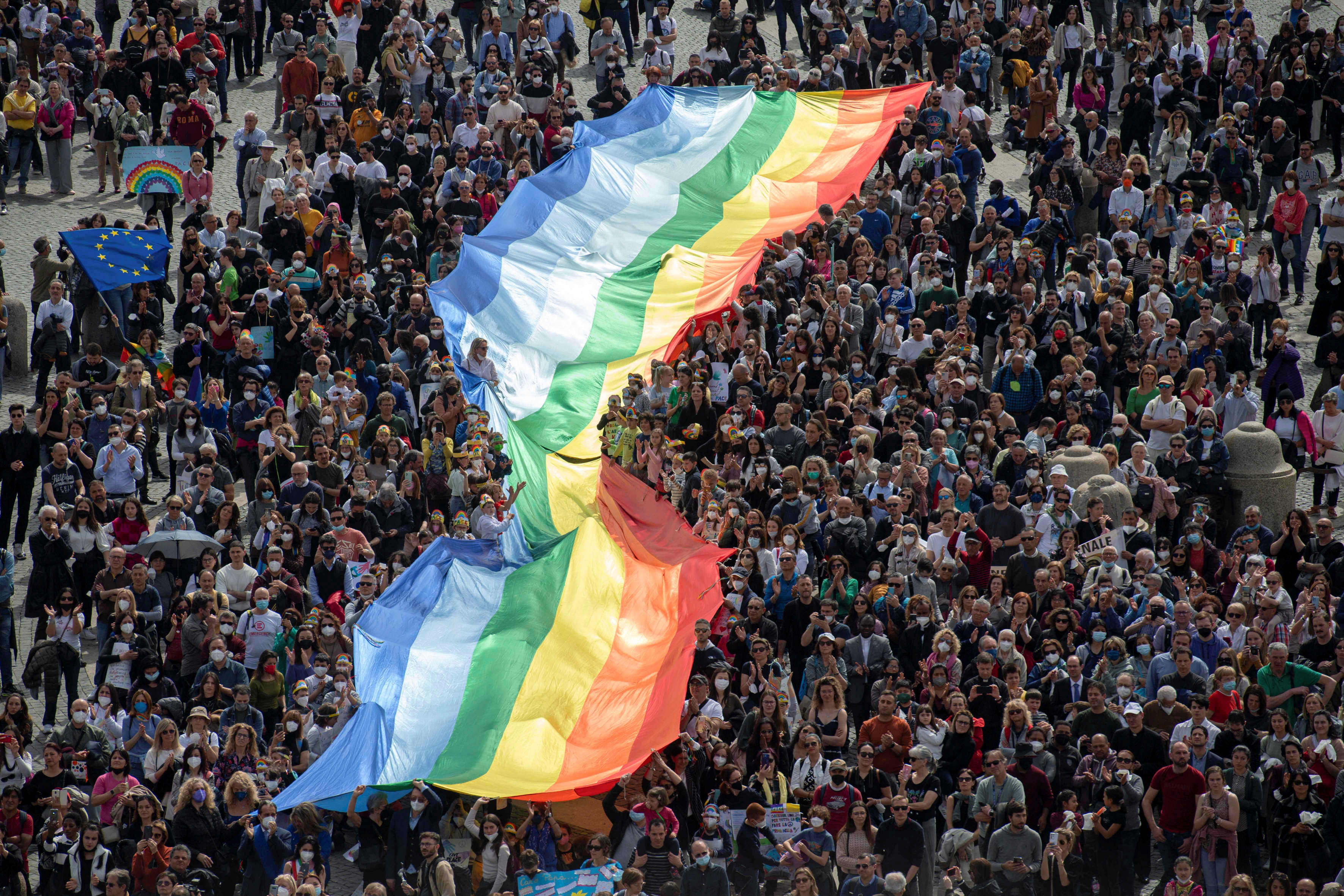 Image: Pope Francis leads the Angelus prayer from the window of the Apostolic Palace at the Vatican