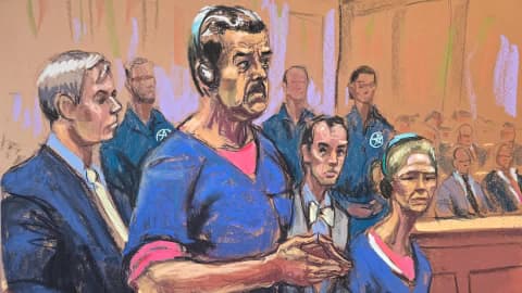 Ousted Venezuelan President Nicolas Maduro in court in New York on Jan. 5, 2026.