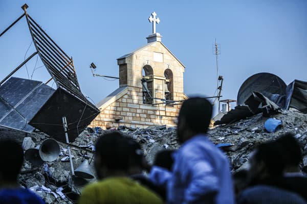 church where civilians took shelter in Gaza
