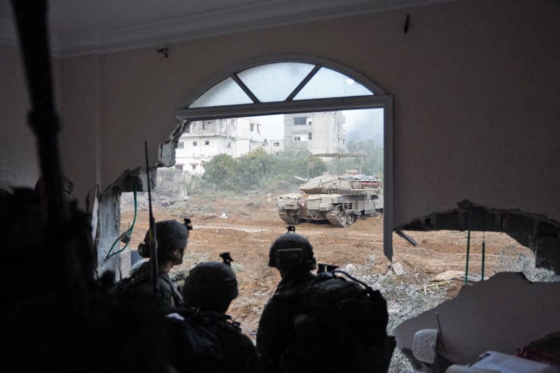 Israeli soldiers operating in Khan Younis area in the southern Gaza Strip in a photo release Jan. 18, 2024.