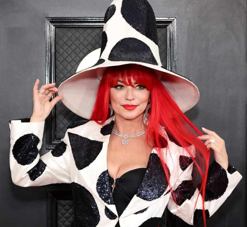Shania Twain arrives at the Grammy Awards.